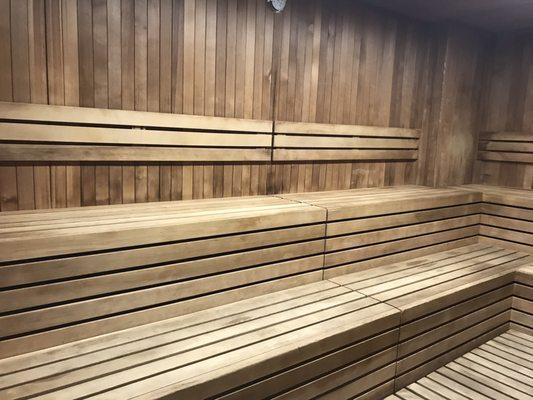 Dry sauna inside women's locker room