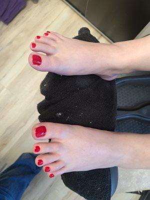 reds the best for thenailbar Pedicure