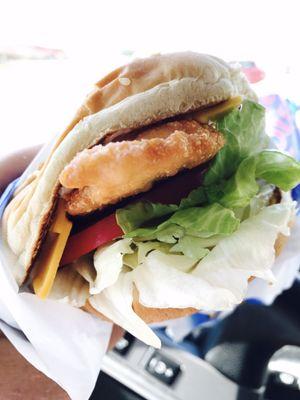 Beer battered cod sandwich mmm mmmmm :)...