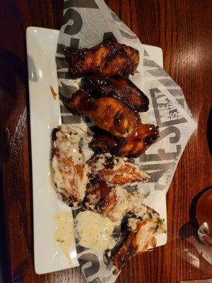 Garlic parmesan, and brown sugar wings