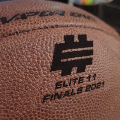 Laser engraving on a football