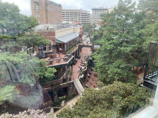 View of the Riverwalk from our room, Hard Rock Cafe across!