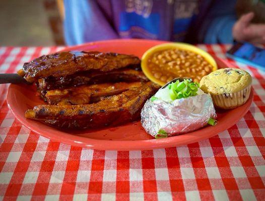 Spare Ribs Dinner - nice flavor but the ribs were a tad tough and chewy