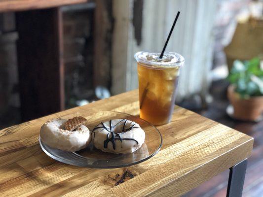 Lavender Rose Mint tea and donuts