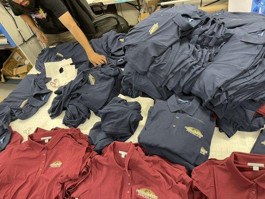 500 custom polos.