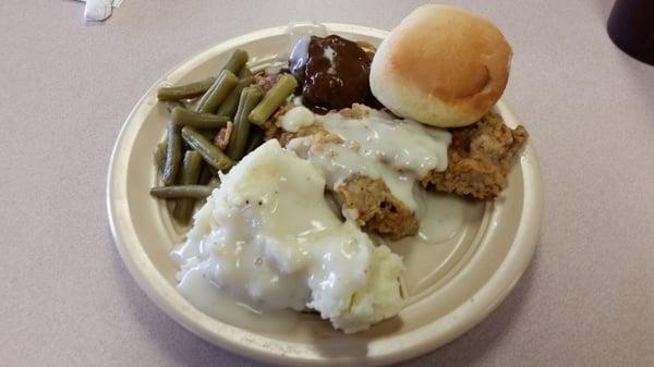 CFS and Salisbury steak from the buffet