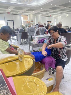 Kids pedicure: he said, "I feel like royalty"