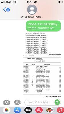 The proof of sunshine dental work on number 6