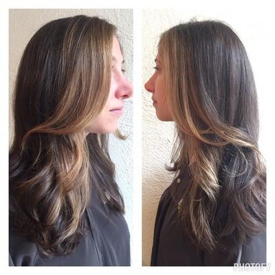 Face frame ombré highlights