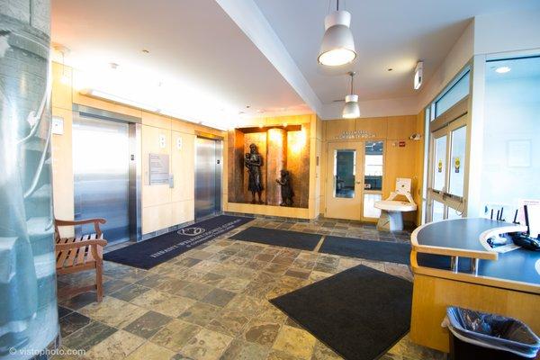 Clinic main entrance- view from dental office doors.