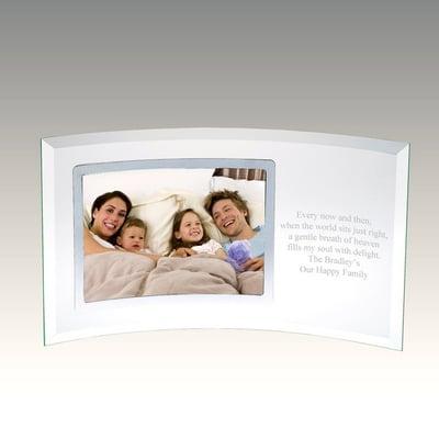 Personalized Curved Glass Horizontal Silver 5x7 Photo Frame