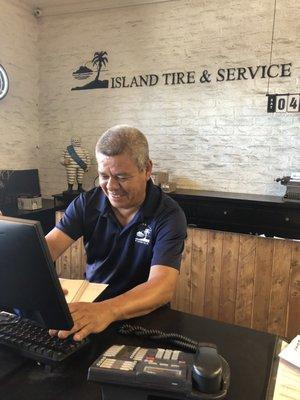 come meet Jose! He will help you get a quote for Tires/Brakes/Alignment/Suspension/Shocks/A-C/Batteries/Fluids and more