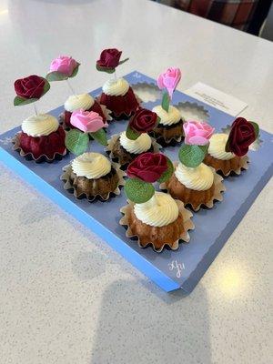 Red velvet, Oreo, and strawberry and cream cupcakes