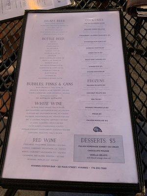 Menu side 2