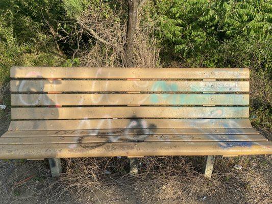 Graffiti on bench