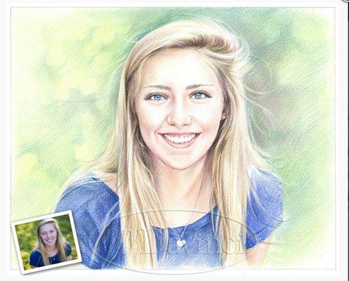 Hand Drawn Color Pencil Sketch From Your Photo