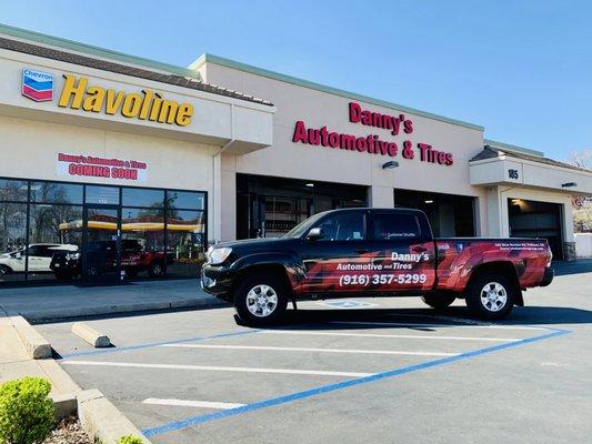 Danny's Automotive & Tires shop on the corner of Folsom Blvd and Blue Ravine.