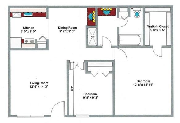 Two Bedroom/One Bath