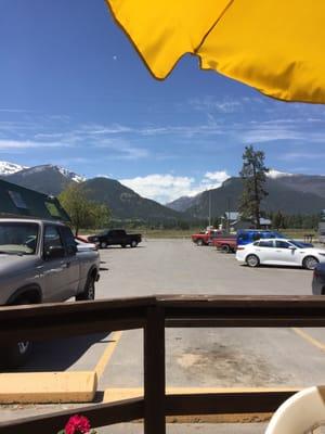 Deck seating view of mountains