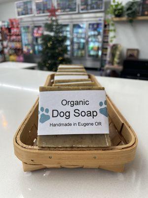 Locally made organic dog soap bar.