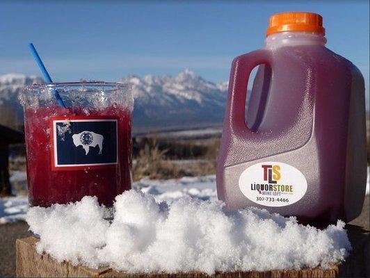 The Liquor Store of Jackson Hole sloshie with a view