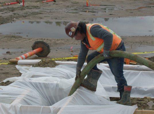 We provide expert stormwater services and can also clean out frac tanks, Baker tanks and Rain for Rent holding tanks.