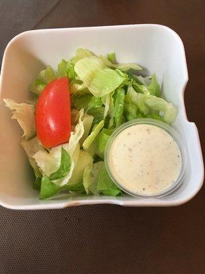 Side salad that comes with entree