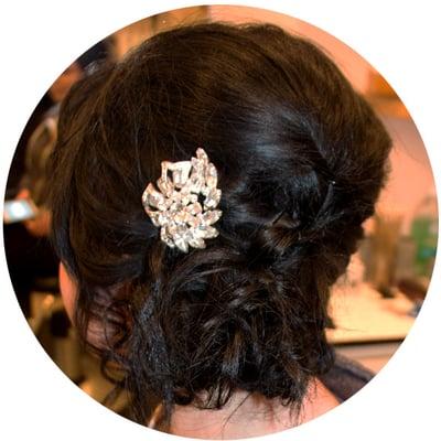 Low messy updo by Sky