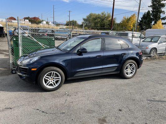 2017 Macan with 69k miles.  Great car for traveling.