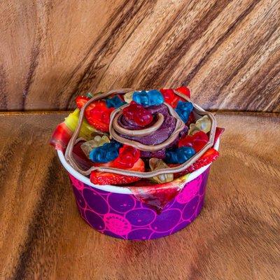 Açaí bowl with candy for kids