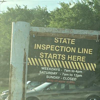 State Inspection Sign