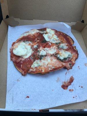 An overcharged $20 gluten free pizza.