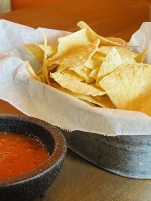 Complimentary chips and salsa