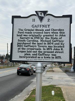 Historical Marker in Gaffney, S.C.