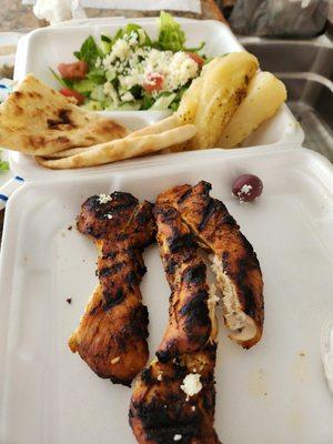 Overcooked and Burnt chicken with platter.