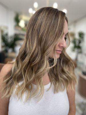 Cut and balayage, highlights, babylights, blonding, lived in blonde by Jennessa