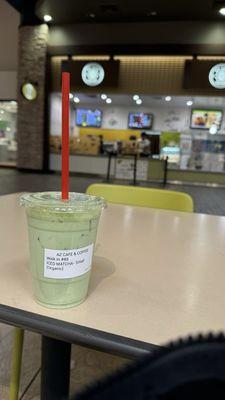 Cold matcha latte