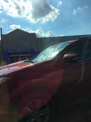 I saw the beautiful clouds reflecting on the car windshield.  Lowe's is one of our favorite places to shop for items needed