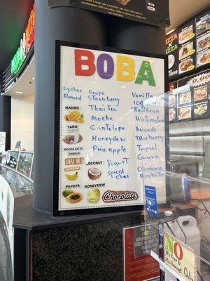 Boba menu