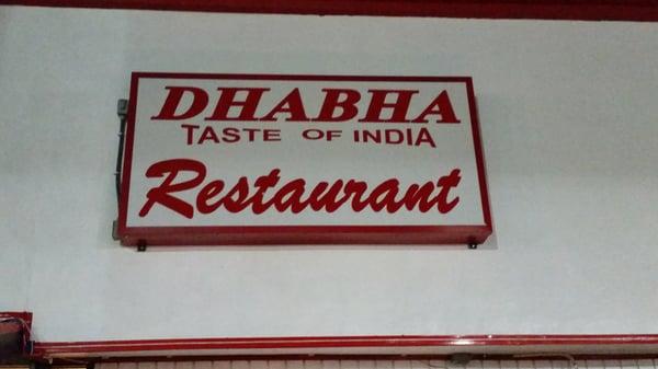 Front of restaurant sign.