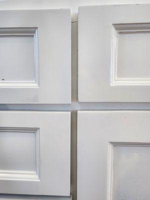 Uneven flushed door panels. It's wide up top & gets tighter at the bottom of the vanity.