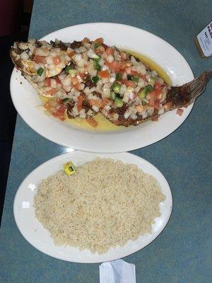 Fried fish and Attieke