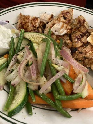 Chicken and steamed vegetables