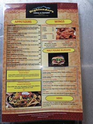 2nd side of menu.