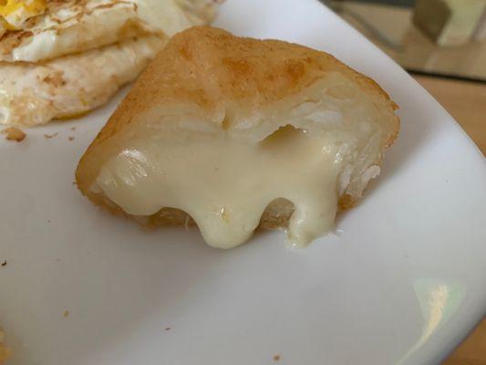 Yuca and cheese (warmed up at home)