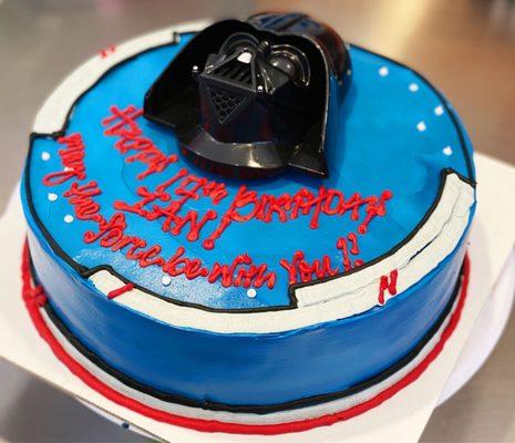 Gorgeous Ice Cream Cake with Star Wars Decoration