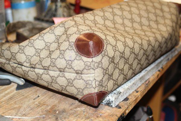 Repair the corners with leather.