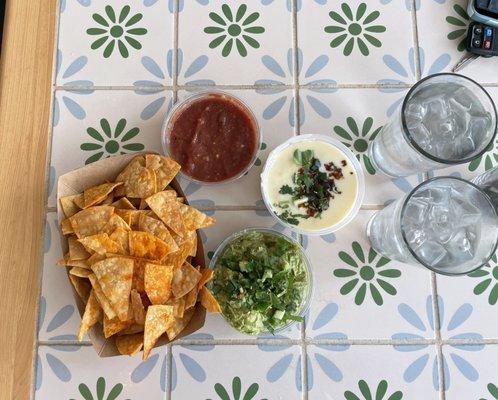 Pick 3...Salsa, Queso, Guac and Chips