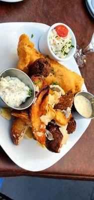 Fish and chips with upgraded fries to Truffle Parmesan fries.