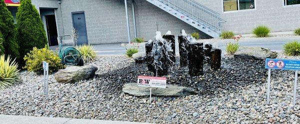 Fountain with rock garden